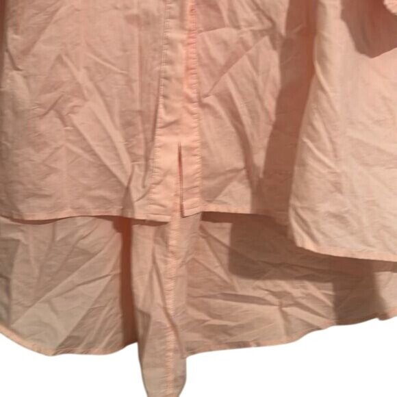 Ava & Viv Womens Pink Button-Down High-Low Tunic Shirt 3X 100% Cotton - Picture 5 of 9